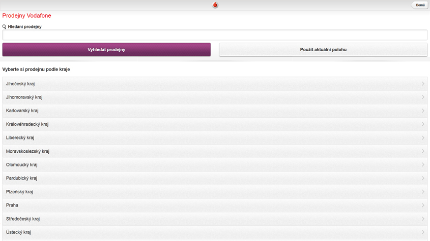 Mobilní web pro Vodafone