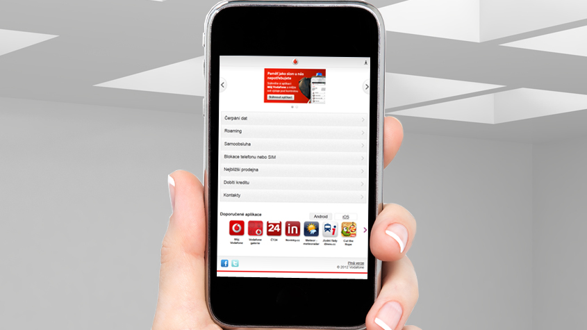 Mobilní web pro Vodafone